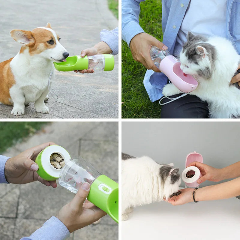 Pet Dog Water Bottle Portable Drinking Water Feeder Bowl Cat Food Feeding For Puppy Outdoor Walking Travel Supplies Pet Products