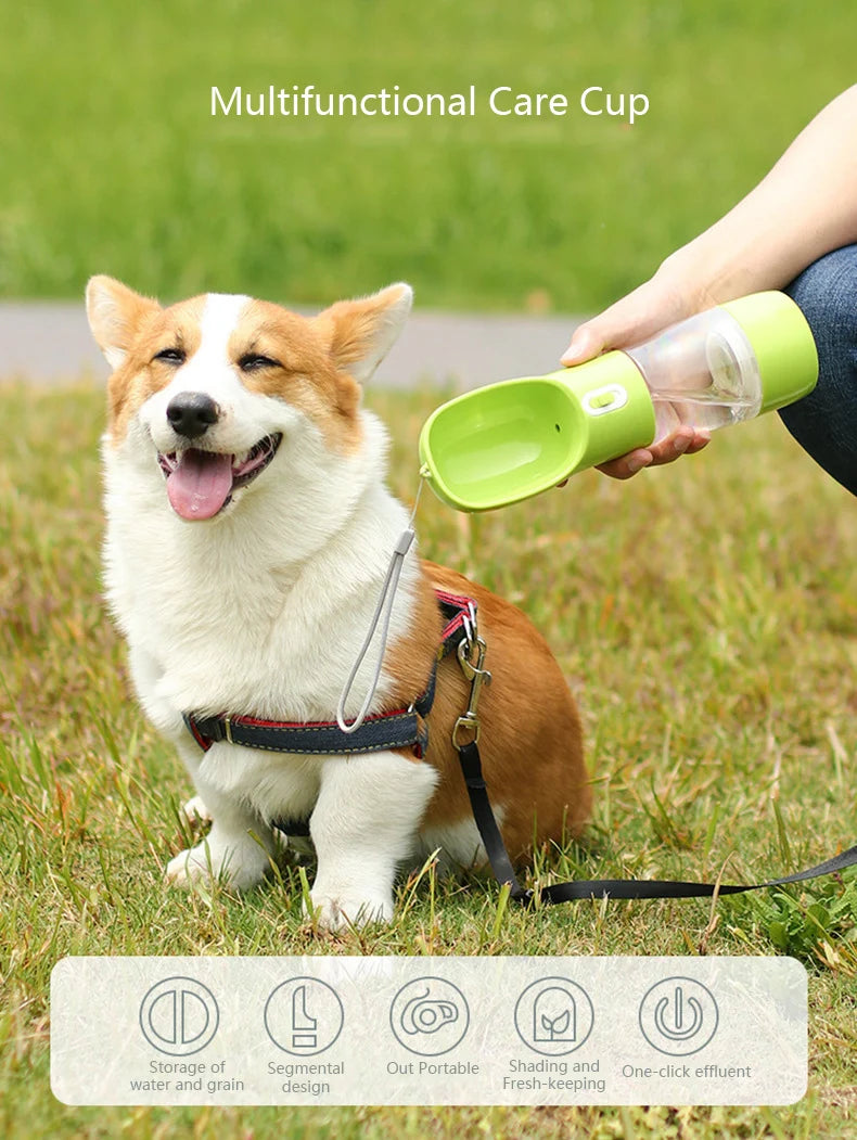 Pet Dog Water Bottle Portable Drinking Water Feeder Bowl Cat Food Feeding For Puppy Outdoor Walking Travel Supplies Pet Products