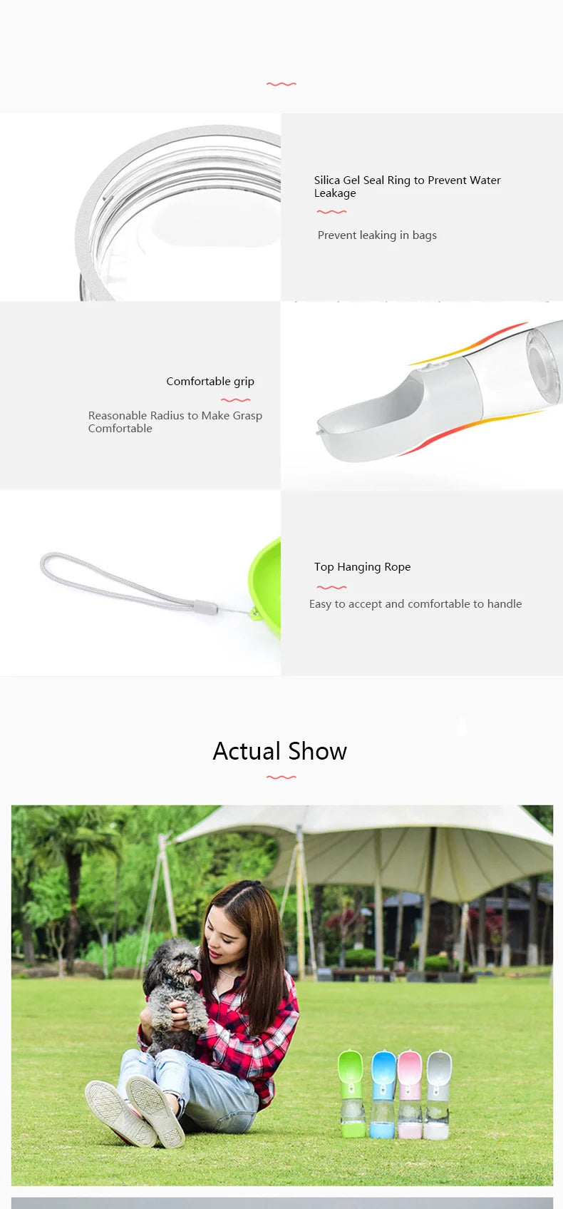 Pet Dog Water Bottle Portable Drinking Water Feeder Bowl Cat Food Feeding For Puppy Outdoor Walking Travel Supplies Pet Products