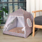 Cat Floral House Tent Semi Enclosed Internet Celebrity Tent Nest Universal For All Seasons Pet Supplies Summer Dog And Cat Nest