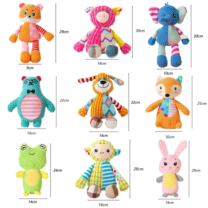 Cute Animals Plush Pet Toys for Small Dogs Squeaky Puppy Dog Chew Toy Clean Teeth mascotas Accessories Stuffed Shih Tzu Products