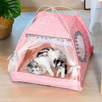 Cat Floral House Tent Semi Enclosed Internet Celebrity Tent Nest Universal For All Seasons Pet Supplies Summer Dog And Cat Nest