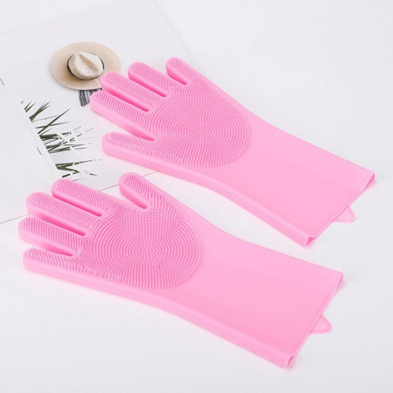 Pet Bathing Gloves Dog Cat Bathing Shampoo Massaging Cleaning Sponge Silicon Hair Removal Glove