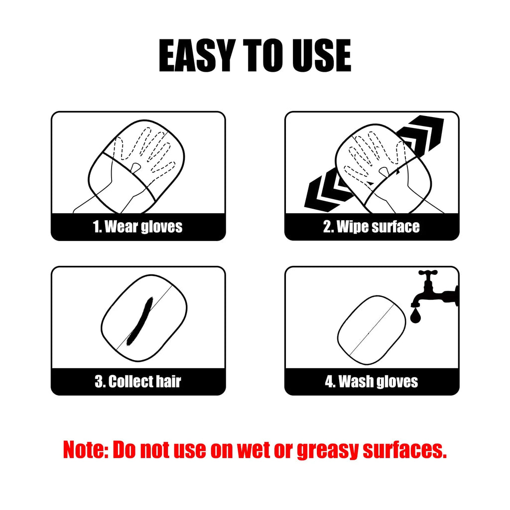 Pet Hair Removal Gloves, Double-Sided Grooming Gloves for Pets, Removes Pet Fur Hair for Carpets