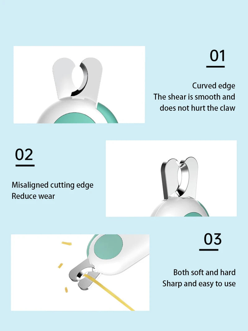 LED Light Cat Dog Nail  Cutter Professional Pet Claw Trimmer with Safety Lock Puppy Kitten Animals Care Grooming Tool Kit