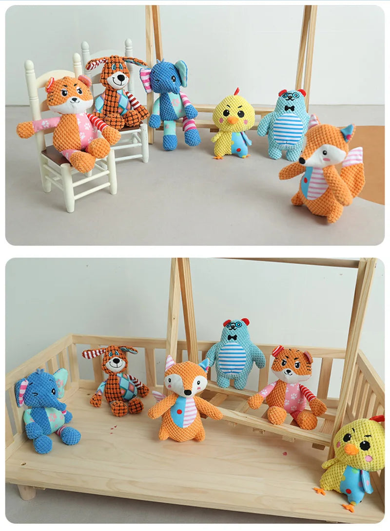 Cute Animals Plush Pet Toys for Small Dogs Squeaky Puppy Dog Chew Toy Clean Teeth mascotas Accessories Stuffed Shih Tzu Products