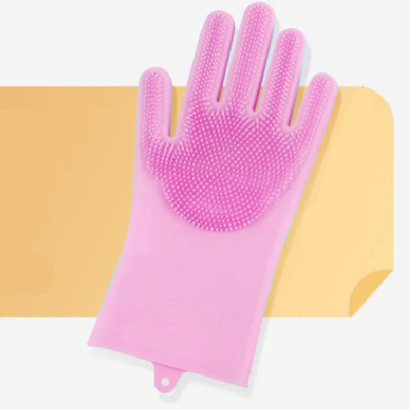 Pet Bathing Gloves Dog Cat Bathing Shampoo Massaging Cleaning Sponge Silicon Hair Removal Glove