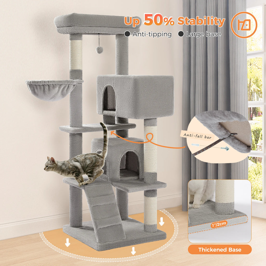 Cat Tree with Toy Cat Tower condo for Indoor Cats Cat House with Padded Plush Perch Cozy Hammock and Sisal Scratching Posts