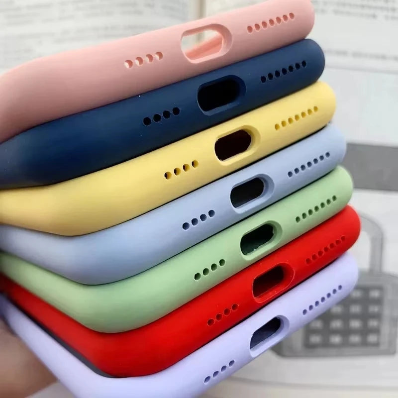 Original Liquid Silicone Phone Case for iPhone 15 16 14 Plus 13 12 11 Pro Max Soft Cases for iPhone 12 13 11 14 15 Full Cover