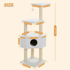 Cat Tree with Toy Cat Tower condo for Indoor Cats Cat House with Padded Plush Perch Cozy Hammock and Sisal Scratching Posts