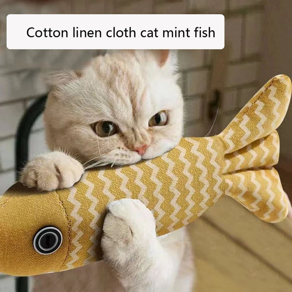 New pet toys, cat toys, linen fish pillows, self hi cat mint doll, pet supplies