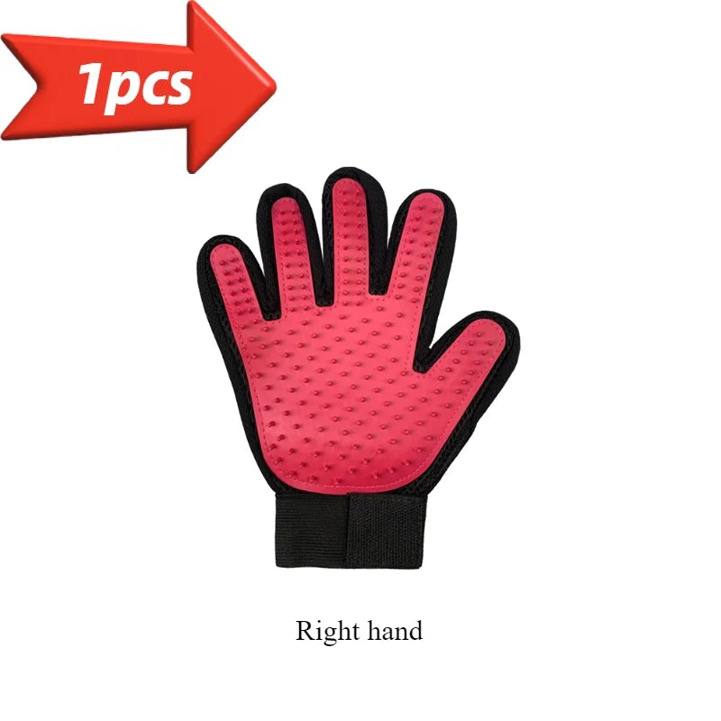 Pet Hair removing Gloves - Gentle Deshedding Brush for Dogs & Cats,Five finger Design