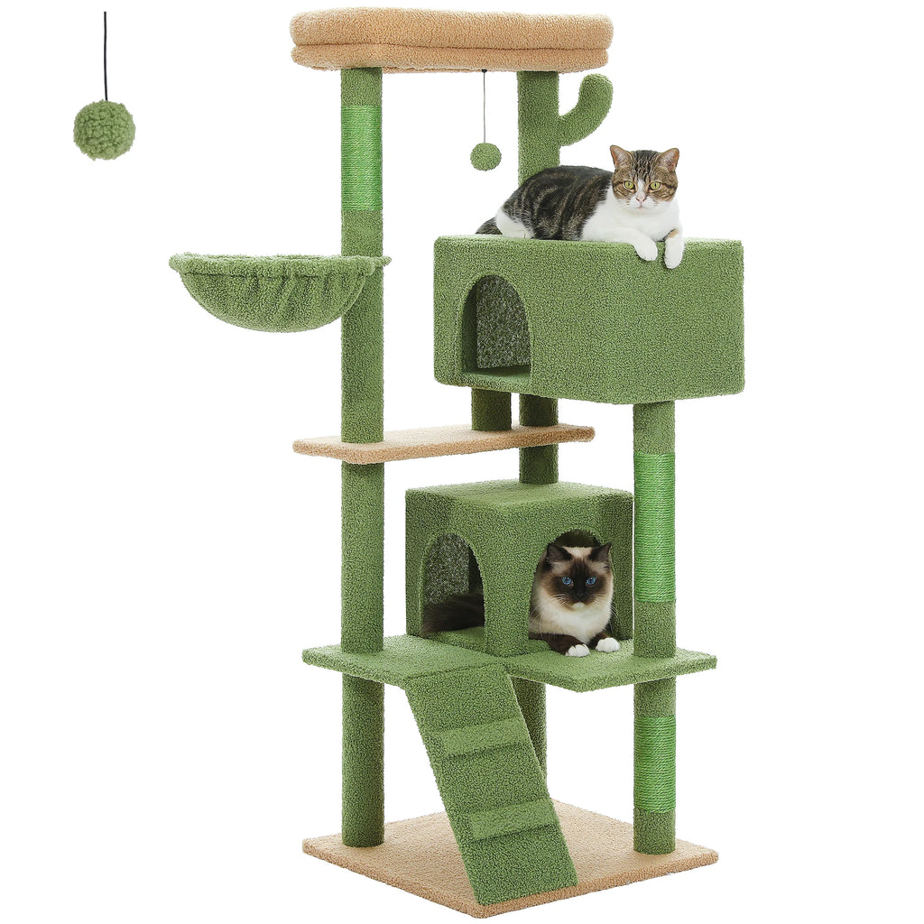 Cat Tree with Toy Cat Tower condo for Indoor Cats Cat House with Padded Plush Perch Cozy Hammock and Sisal Scratching Posts