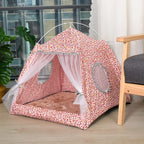 Cat Floral House Tent Semi Enclosed Internet Celebrity Tent Nest Universal For All Seasons Pet Supplies Summer Dog And Cat Nest