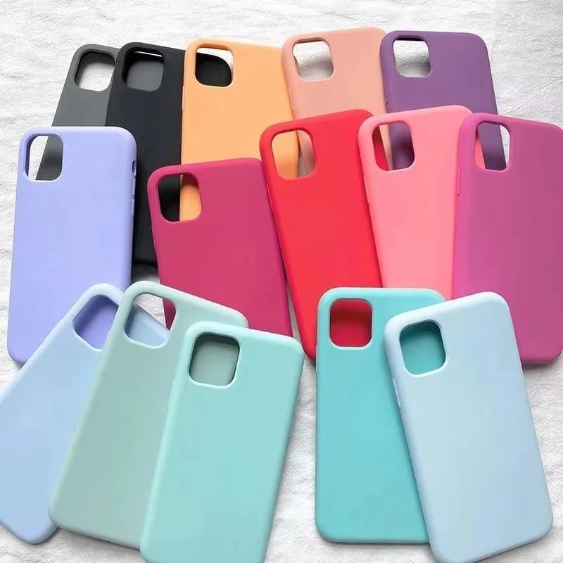 Original Liquid Silicone Phone Case for iPhone 15 16 14 Plus 13 12 11 Pro Max Soft Cases for iPhone 12 13 11 14 15 Full Cover