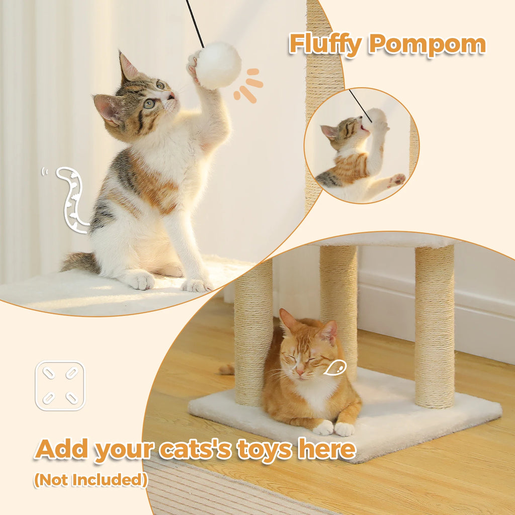Cat Tree with Toy Cat Tower condo for Indoor Cats Cat House with Padded Plush Perch Cozy Hammock and Sisal Scratching Posts