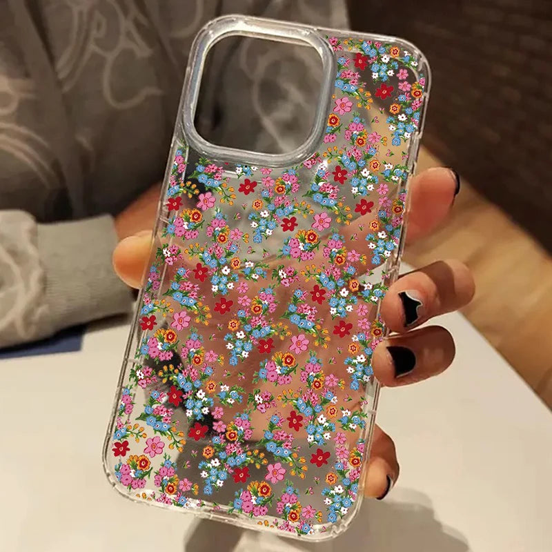 Aesthetic Floral Clear Phone Case for iPhone 17 Pro Max Cases iPhone 17 16 11 14 13 15 12 XS X XR 7 8 Plus 17 Air Acrylic Cover