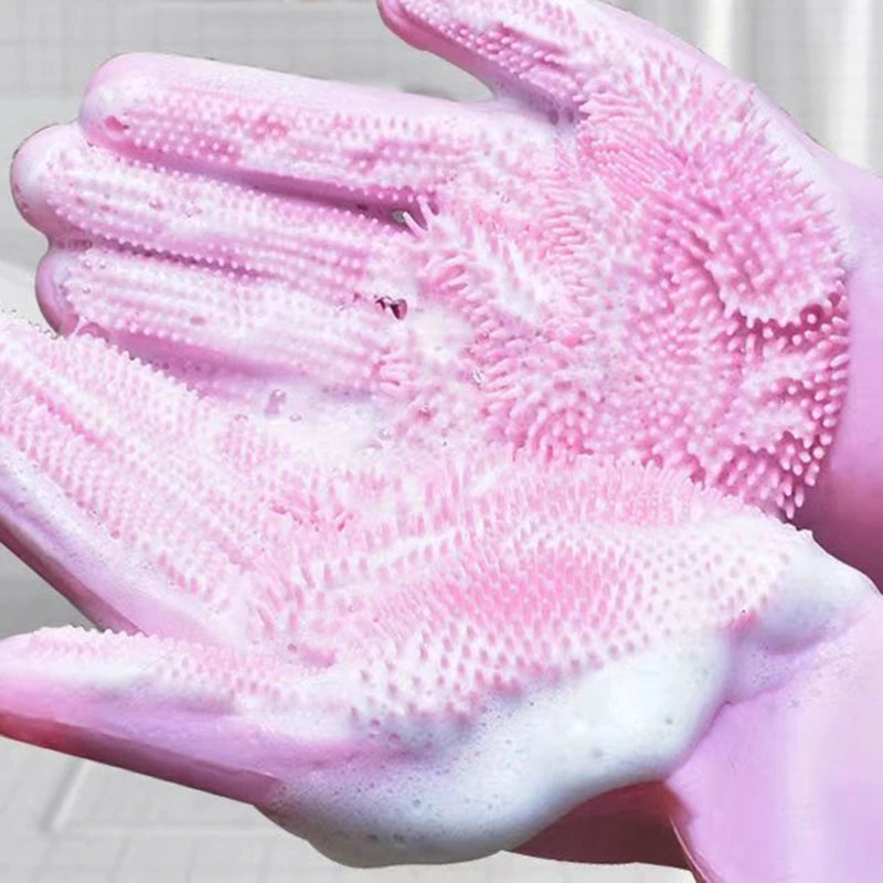 Pet Bathing Gloves Dog Cat Bathing Shampoo Massaging Cleaning Sponge Silicon Hair Removal Glove