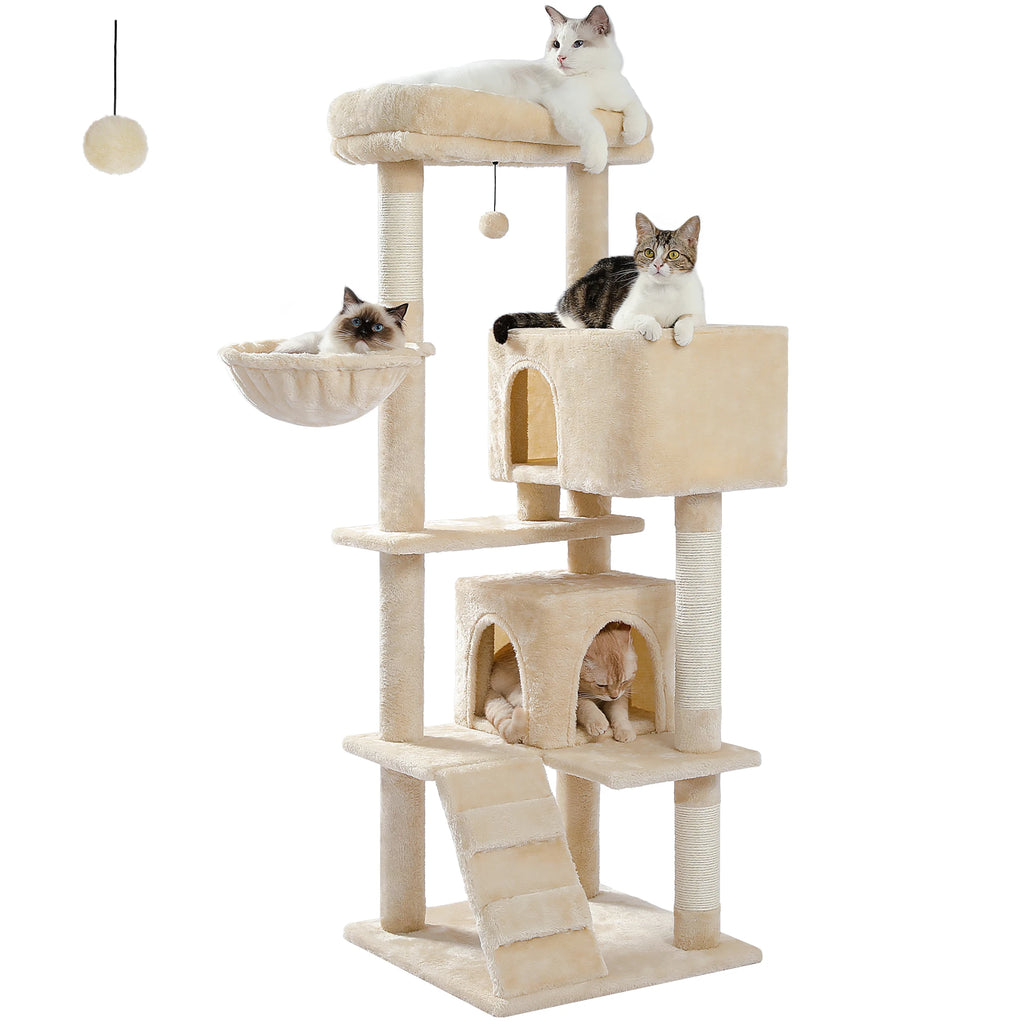 Cat Tree with Toy Cat Tower condo for Indoor Cats Cat House with Padded Plush Perch Cozy Hammock and Sisal Scratching Posts