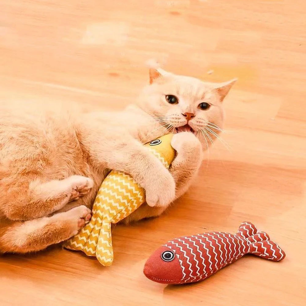 New pet toys, cat toys, linen fish pillows, self hi cat mint doll, pet supplies