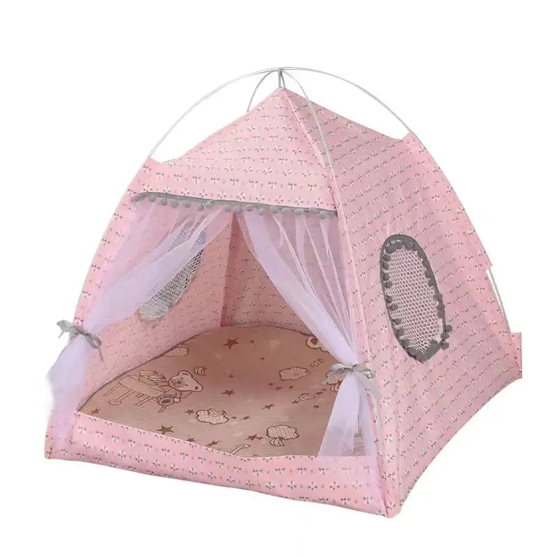 Cat Floral House Tent Semi Enclosed Internet Celebrity Tent Nest Universal For All Seasons Pet Supplies Summer Dog And Cat Nest