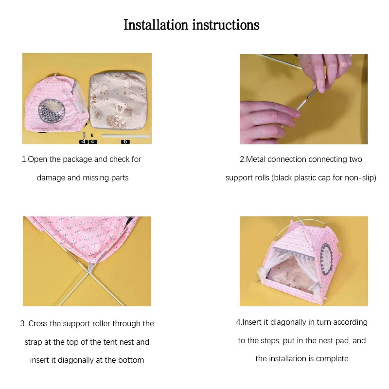 Cat Floral House Tent Semi Enclosed Internet Celebrity Tent Nest Universal For All Seasons Pet Supplies Summer Dog And Cat Nest